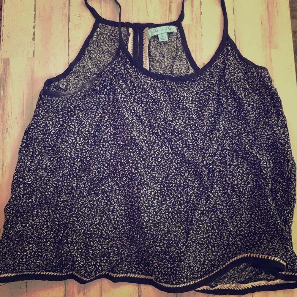 She + Sky Blouse with Button Up Back🖤✨